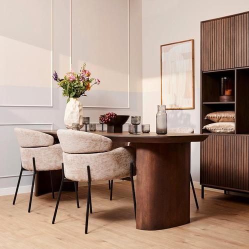 Outlet prijs: Eettafel Ovaal | Mangohout | 200x100x76cm, Huis en Inrichting, Tafels | Eettafels, Verzenden