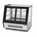 Gebaksvitrine - 125 L - 71 cm - Schuifdeuren Voor en Achter, Verzenden, Nieuw in verpakking, Koelen en Vriezen
