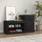 vidaXL Schoenenkast 100x42x60 cm bewerkt hout zwart, Verzenden, Nieuw