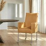 Leren eetkamerstoel Spark - Kenia Cognac (cognac) - Poten, Ophalen of Verzenden, Nieuw, Leer, Industrieel, Modern