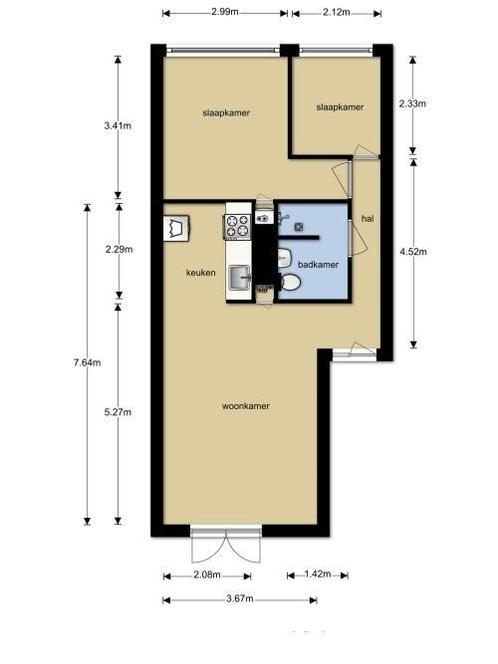 Te Huur 3 Kamer Appartement Hoge Bothofstraat In Enschede, Huizen en Kamers, Huizen te huur, Direct bij eigenaar, Overijssel, Appartement