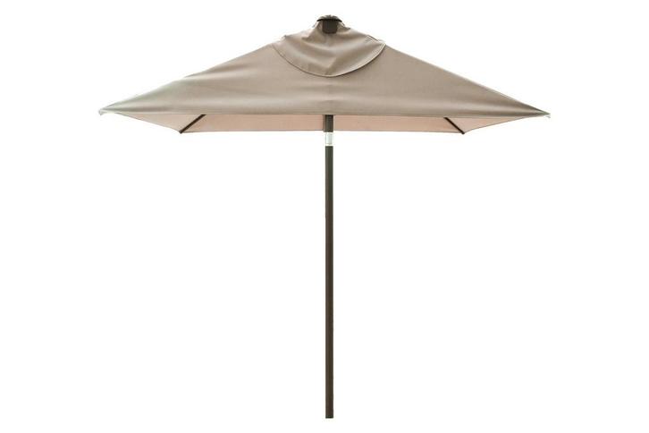 Madison Triangle stokparasol 210x130 cm. ecru, Tuin en Terras, Parasols, Stokparasol, Nieuw, Kantelbaar, Verzenden