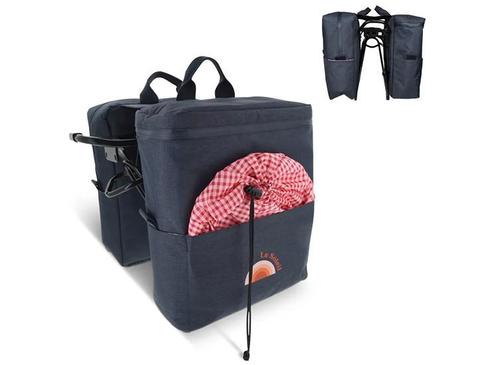 Toppoint Dubbele (koel) Picknick fietstas R-PET - 26 x 13 x, Fietsen en Brommers, Fietsaccessoires | Fietstassen, Nieuw, Verzenden