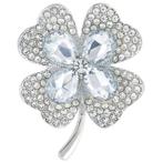 Fako Bijoux® - Broche - Klavertje Vier - Transparant -, Sieraden, Tassen en Uiterlijk, Broches, Verzenden, Nieuw