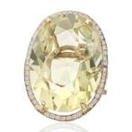 Ring - 18 karaat Geel goud - 29.90ct. tw. Citrien - Diamant, Nieuw