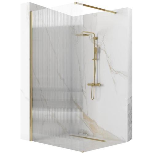 REA Douchewand - Canalé Glas - Geborsteld Goud - 90x200 c.., Doe-het-zelf en Verbouw, Sanitair, Nieuw, Ophalen of Verzenden