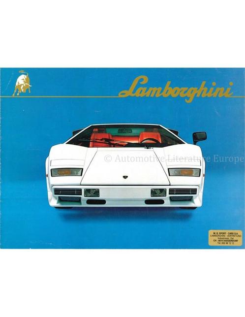 1985 LAMBORGHINI COUNTACH LP5000 QUATTROVALVOLE BROCHURE, Boeken, Auto's | Folders en Tijdschriften