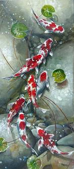 Alexander Nakonechny (1971) - Koi karp in pond