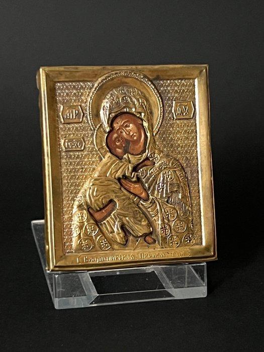 Icoon - Moeder Gods van Vladimir - Hout, Messing, Antiek en Kunst, Kunst | Niet-Westerse kunst