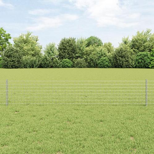 vidaXL Euro Fence met 5 U Palen Zilver 0,4x10 m Staal, Tuin en Terras, Schuttingen, Nieuw, IJzer, Verzenden