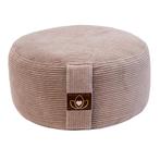 Meditatiekussen eco rib taupe rond - Lotus, Verzenden, Nieuw