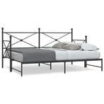 vidaXL Slaapbank met onderschuifbed zonder matras 90x190cm, 90 cm, Eenpersoons, Verzenden, Zwart