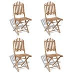 vidaXL Tuinstoelen inklapbaar 4 st bamboe, Tuin en Terras, Tuinstoelen, Verzenden, Nieuw, Hout
