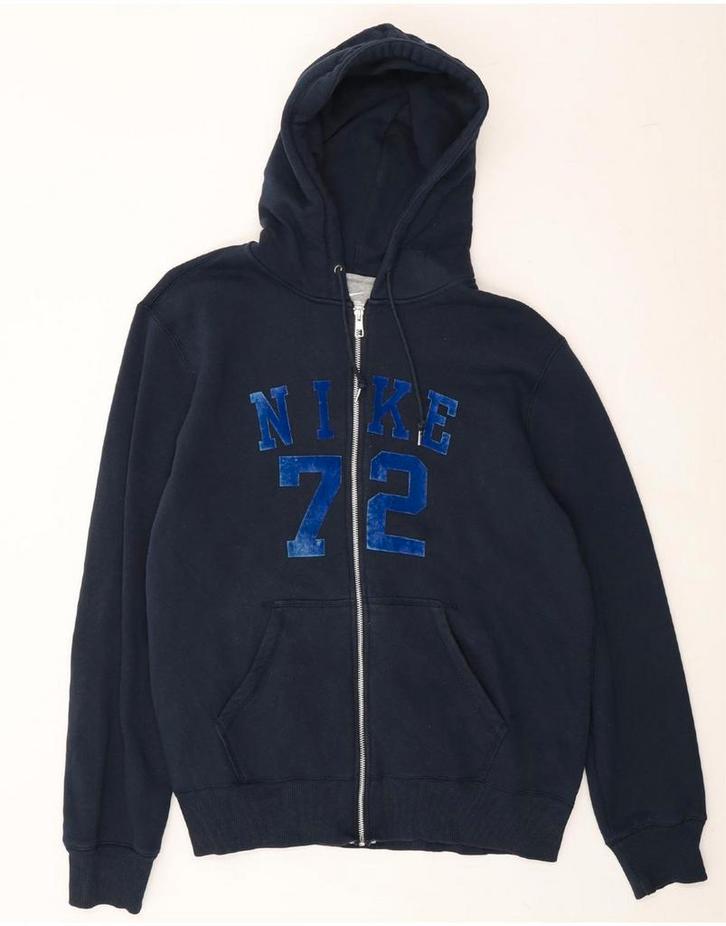 NIKE Mens Graphic Zip Hoodie Sweater XL Navy Blue Cotton, Kleding | Heren, Truien en Vesten, Verzenden