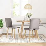 vidaXL Eetkamerstoelen draaibaar 2 st stof taupe, Verzenden, Nieuw