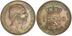 Koning Willem III 1 Gulden 1864 MS65 PCGS gecertificeerd, Zilver, Losse munt, Verzenden