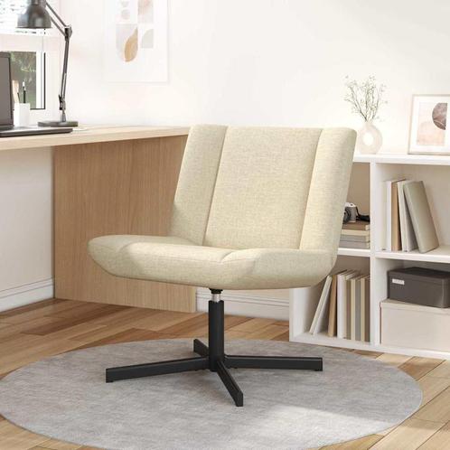vidaXL Draaistoel Crème 63 x 75 x 76 cm Stof, Huis en Inrichting, Stoelen, Nieuw, Verzenden