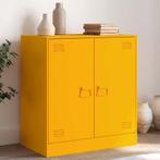 vidaXL Dressoir 67x39x73 cm staal mosterdgeel, Verzenden, Nieuw, 50 tot 100 cm, Metaal