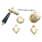 Deurbeslag set messing glans: klink met keramische handvat, Ophalen of Verzenden, Nieuw