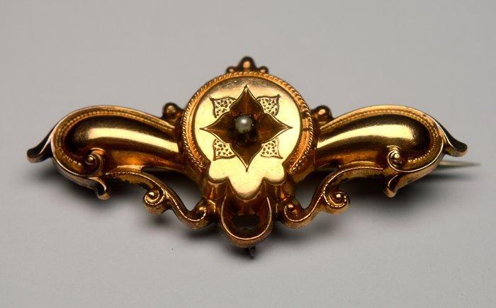 Zonder Minimumprijs - Broche Zilver, Goud gevuld Parel -, Sieraden, Tassen en Uiterlijk, Antieke sieraden