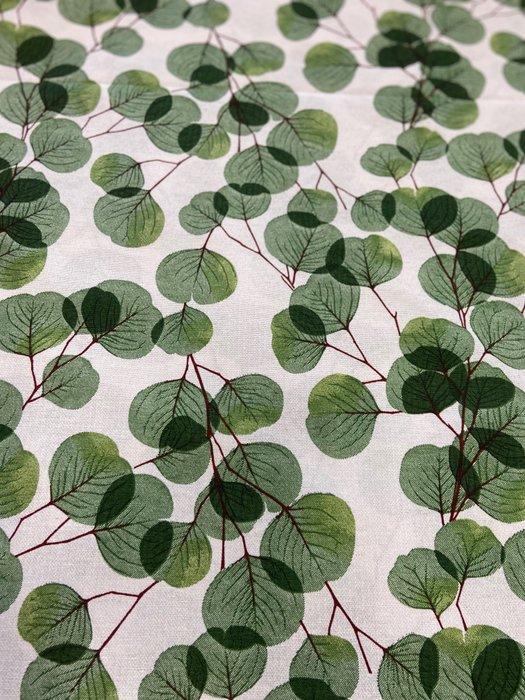 Elegant en exclusief textiel met eucalyptusbladeren in, Antiek en Kunst, Antiek | Kleden en Textiel