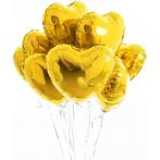 10 grote hartvormige folie ballonnen goud, Diversen, Kerst, Nieuw, Verzenden