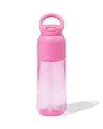 HEMA Waterfles met rietje 300ml roze, Verzenden, Nieuw