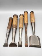 5x Vintage Japanese Chisel  NOMI Carpentry Tool -, Antiek en Kunst