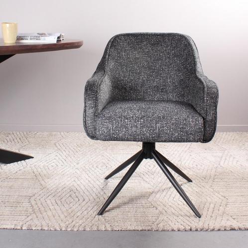 Eetkamerstoel met armleuning  Stof Grijs - Armstoel Grijs, Huis en Inrichting, Stoelen, Nieuw, Ophalen of Verzenden