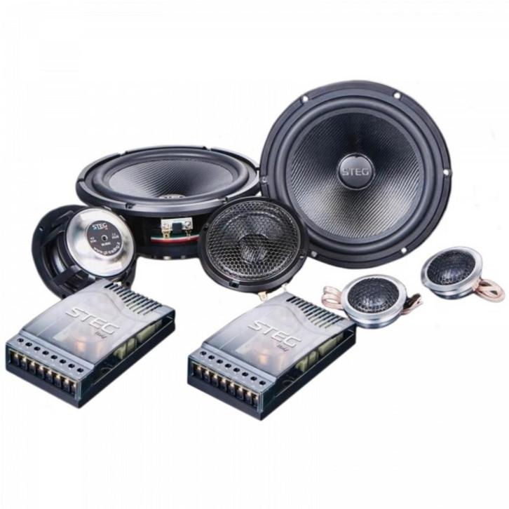 Steg High End 3-way Set: Woofer 165mm + Mid 108mm + Tweeter, Auto diversen, Autospeakers, Nieuw, Verzenden