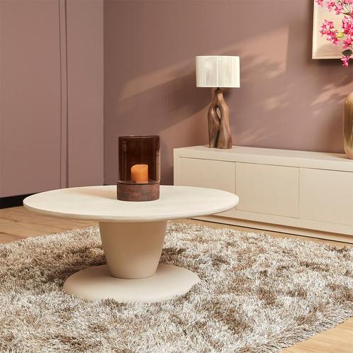 *WOONWINKEL* Starfurn Mabel Grote Ronde Salontafel Beige, Huis en Inrichting, Tafels | Salontafels, Nieuw, Verzenden