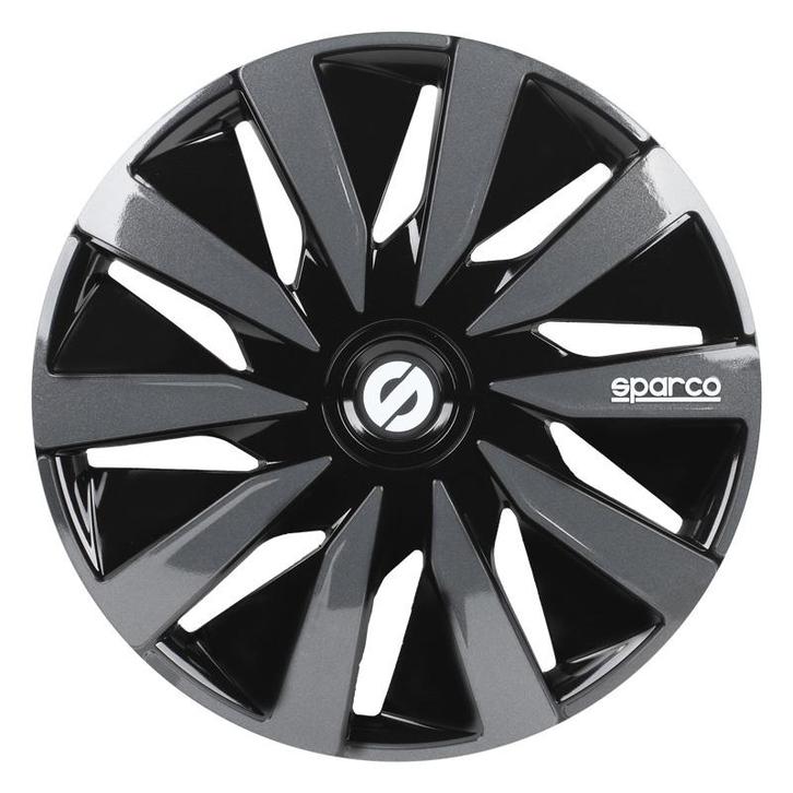 4-Delige Sparco Wieldoppen  Lazio 13-inch zwart/grijs, Auto diversen, Wieldoppen, Verzenden