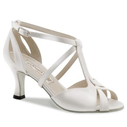 Bruidsschoenen Wit Satijn - Dames Salsaschoenen - Suede Zool, Sport en Fitness, Ballet, Verzenden