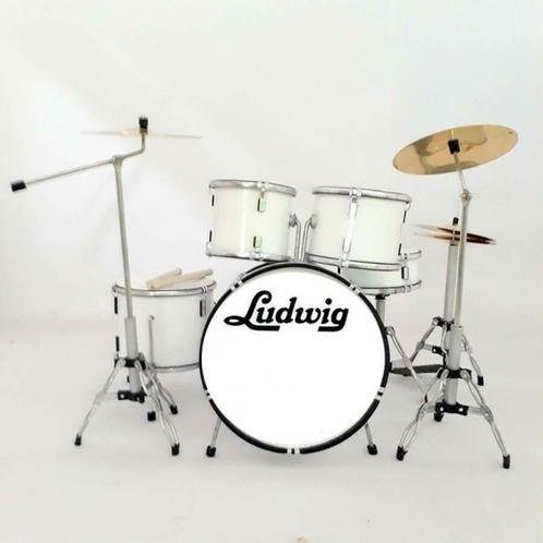 Miniatuur decoratief Ludwig wit drumstel, Verzamelen, Muziek, Artiesten en Beroemdheden, Overige typen, Nieuw, Ophalen of Verzenden