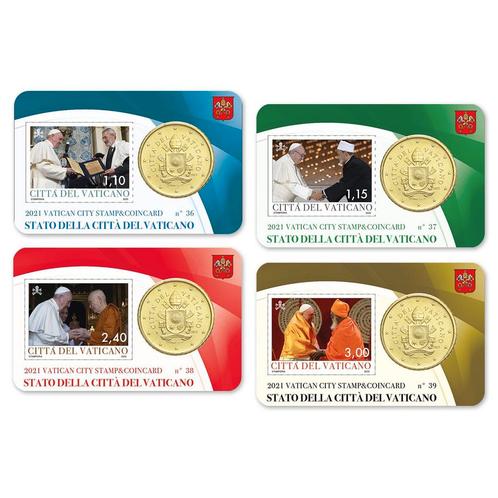 Vaticaan Coincard + Postzegelset 2021, Postzegels en Munten, Munten | Europa | Euromunten, Verzenden