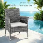 Tuinstoelen - Met kussens - Weerbestendig - 2 stuks - Grijs, Tuin en Terras, Tuinstoelen, Verzenden, Zo goed als nieuw