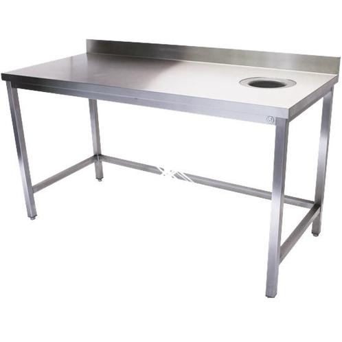 Rvs werktafel met afvalgat en rand 1800x700x900 mm, Zakelijke goederen, Horeca | Meubilair en Inrichting, Nieuw in verpakking