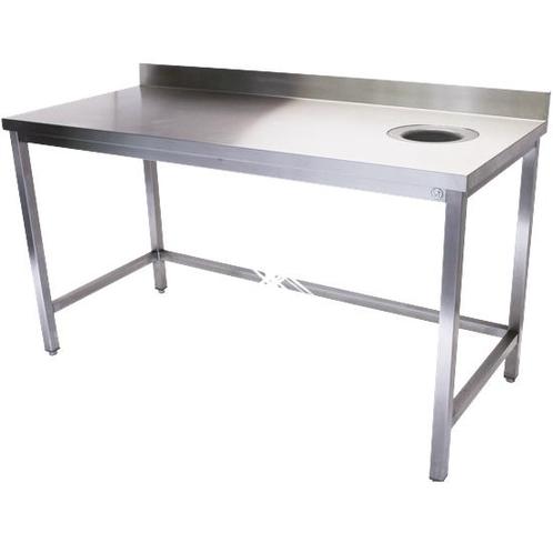 Rvs werktafel met afvalgat en rand 1800x700x900 mm, Zakelijke goederen, Horeca | Meubilair en Inrichting, Verzenden