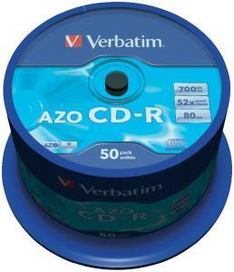 Verbatim | CD-R | 700 MB | AZO Crystal | 50 Stuks, Computers en Software, Beschrijfbare discs, Nieuw, Verzenden
