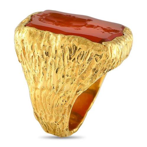Ring - 18 karaat Geel goud, 18K Geelgoud heraldiek intaglio, Sieraden, Tassen en Uiterlijk, Ringen