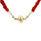 Vintage bloedkoraal collier met gouden sluiting 14 krt, Ophalen of Verzenden, Nieuw