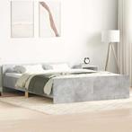 vidaXL Bedframe met hoofd- en voeteneinde betongrijs 135x190, Verzenden, 190 cm of minder, Overige maten, Grijs