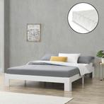 Houten bed Raisio grenen met matras 160x200 cm wit, Nieuw, Verzenden