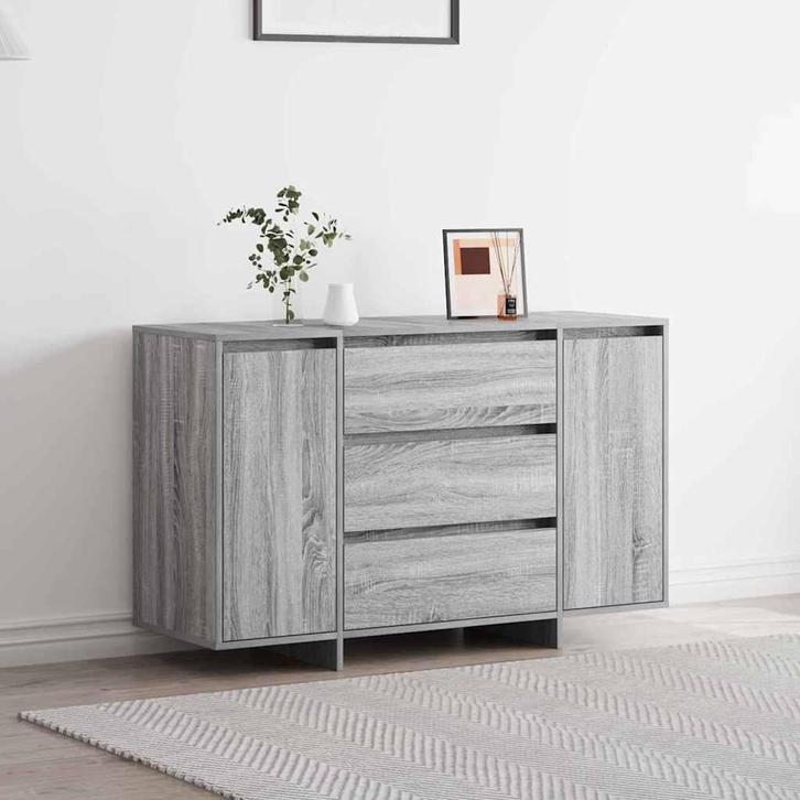 vidaXL Dressoir met lade Grijs sonoma 120 x 41 x 75 cm, Huis en Inrichting, Kasten | Dressoirs, Nieuw, Minder dan 50 cm, Overige houtsoorten