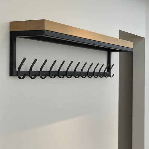 Kapstok - Industrieel - Eiken, Huis en Inrichting, Woonaccessoires | Wandplanken en Boekenplanken, Nieuw, Verzenden