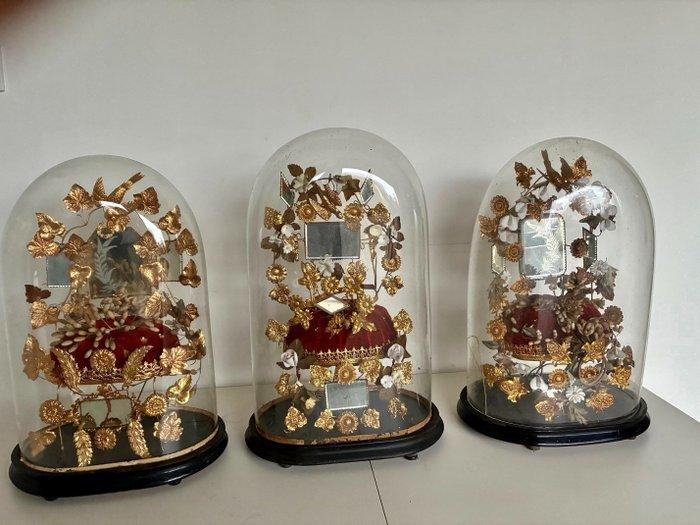 Stolp (3) - Glas - 1850-1900 - 3 Antieke Bruidsbollen, Antiek en Kunst, Kunst | Niet-Westerse kunst