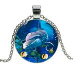 Fako Bijoux® - Ketting - Cabochon - Dolfijn, Sieraden, Tassen en Uiterlijk, Kettingen, Verzenden, Nieuw