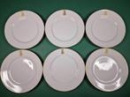6 Armorial bread plates with noble family monogram, antique