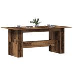 vidaXL Eettafel 180x90x76 cm bewerkt hout oud houtkleurig, Huis en Inrichting, Tafels | Eettafels, Verzenden, Nieuw