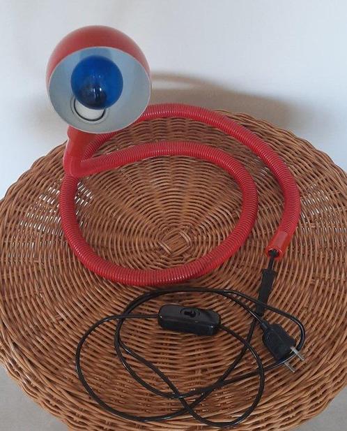 Bureaulamp - Glas, Plastic - Vintage Rode Slanglamp, Antiek en Kunst, Kunst | Designobjecten